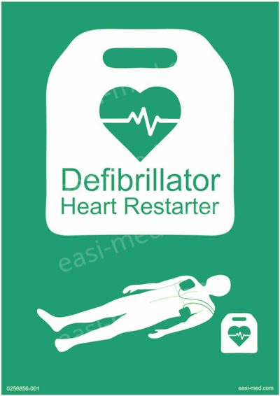 Defibrillator Heart Restarter Sign