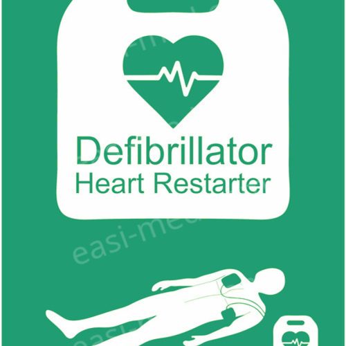 Defibrillator Heart Restarter Sign