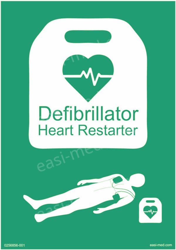 Defibrillator Heart Restarter Sign