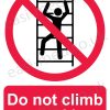Do not climb on racking sign