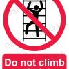 Do not climb on shelving sign