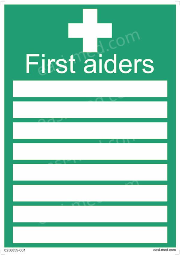 First Aiders Sign