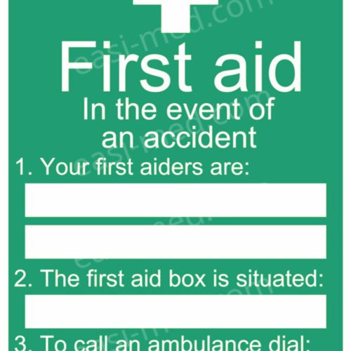 In the Event Of An Accident Sign