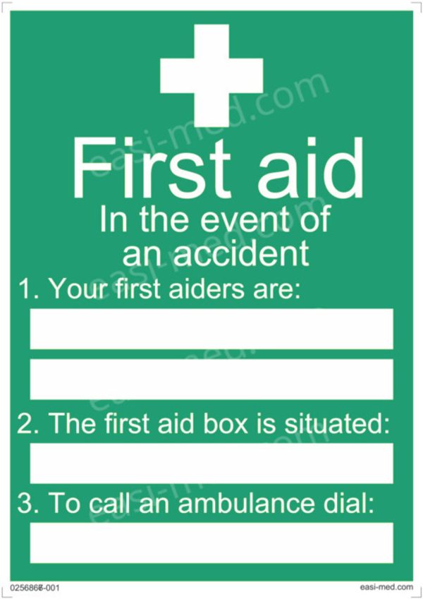 In the Event Of An Accident Sign