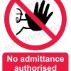 No admittance authorised personnel only sign