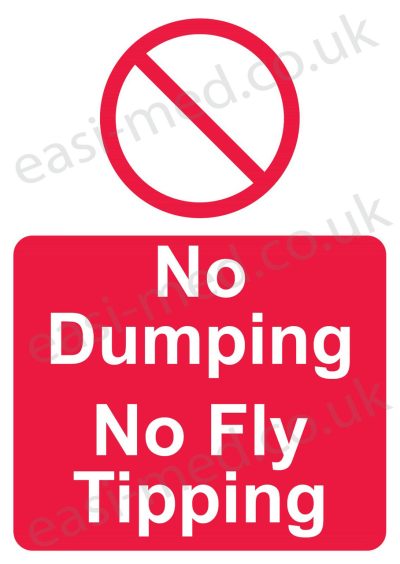No dumping no fly tipping sign