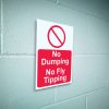 No dumping no fly tipping sign