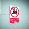 No fork lift trucks sign