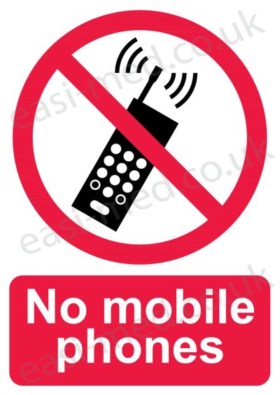 No mobile phones sign