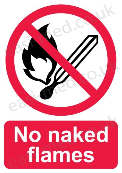 No naked flames sign