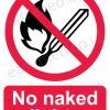 No naked lights sign
