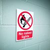 No naked lights sign