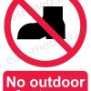 No outdoor footwear sign