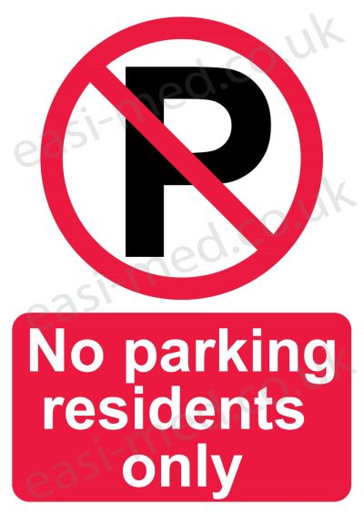 No parking residents only sign