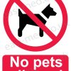 No pets allowed sign