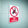 No sitting sign