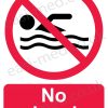 No swimming sign