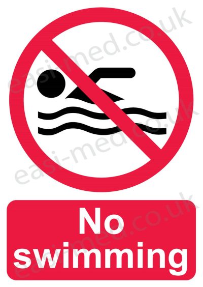 No swimming sign