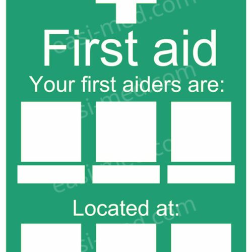 First Aiders Are (Photos) Sign
