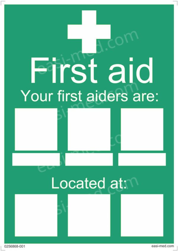 First Aiders Are (Photos) Sign