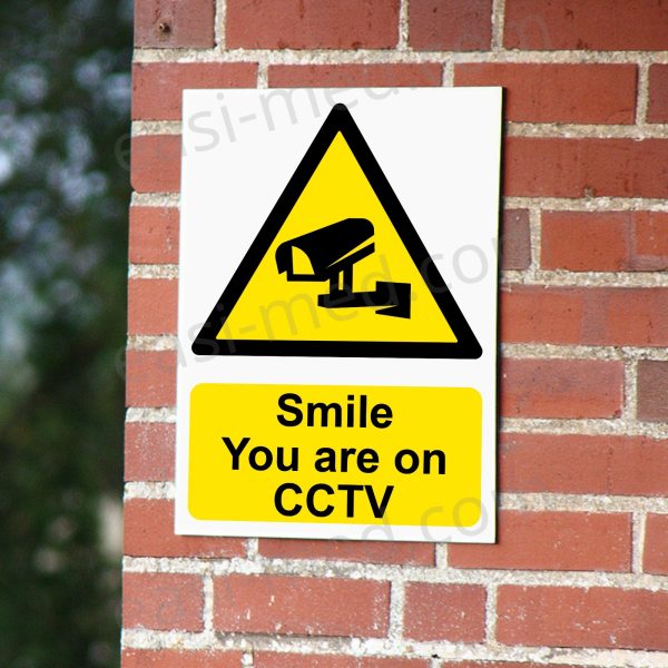 Smile You Are on CCTV Sign – A5, A4, A3 | Vinyl Sticker & Rigid PVC – Easi-Signs