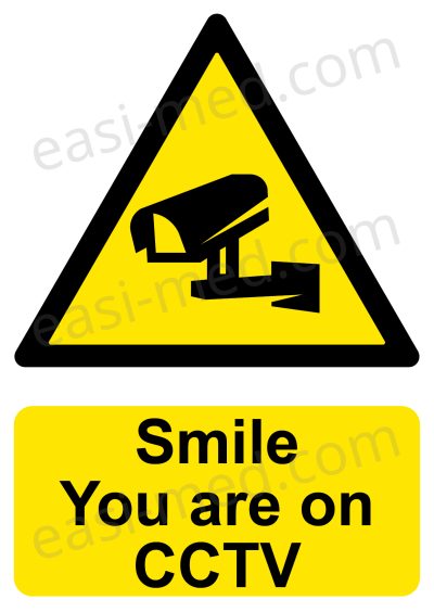 Smile You Are on CCTV Sign – A5, A4, A3 | Vinyl Sticker & Rigid PVC – Easi-Signs