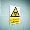 24 Hour CCTV in Operation Dome Camera Sign – A5, A4, A3 | Vinyl Sticker & Rigid PVC – Easi-Signs
