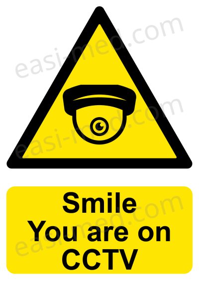 Smile You Are on CCTV Dome Camera Sign – A5, A4, A3 | Vinyl Sticker & Rigid PVC – Easi-Signs