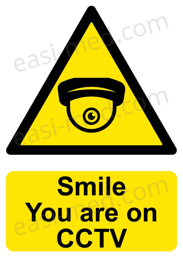 Smile You Are on CCTV Dome Camera Sign – A5, A4, A3 | Vinyl Sticker & Rigid PVC – Easi-Signs