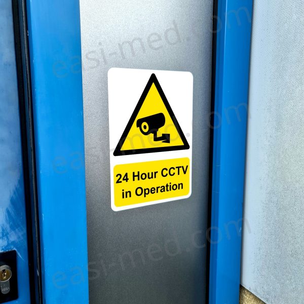 24 Hour CCTV in Operation Bullet Camera Sign – A5, A4, A3 | Vinyl Sticker & Rigid PVC – Easi-Signs