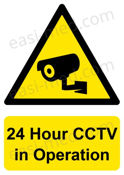 24 Hour CCTV in Operation Bullet Camera Sign – A5, A4, A3 | Vinyl Sticker & Rigid PVC – Easi-Signs