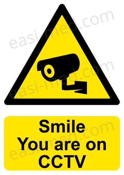 Smile You Are on CCTV Bullet Camera Sign – A5, A4, A3 | Vinyl Sticker & Rigid PVC – Easi-Signs