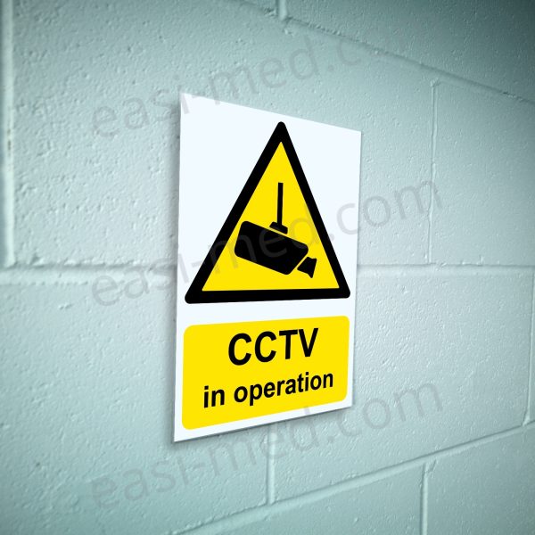 CCTV in Operation Ceiling Mount Camera Sign – A5, A4, A3 | Vinyl Sticker & Rigid PVC – Easi-Signs