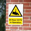 24 Hour CCTV in Operation Ceiling Mount Camera Sign – A5, A4, A3 | Vinyl Sticker & Rigid PVC – Easi-Signs