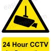 24 Hour CCTV in Operation Ceiling Mount Camera Sign – A5, A4, A3 | Vinyl Sticker & Rigid PVC – Easi-Signs