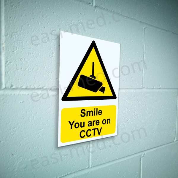 Smile You Are on CCTV Ceiling Mount Camera Sign – A5, A4, A3 | Vinyl Sticker & Rigid PVC – Easi-Signs