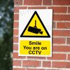 Smile You Are on CCTV Ceiling Mount Camera Sign – A5, A4, A3 | Vinyl Sticker & Rigid PVC – Easi-Signs