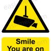 Smile You Are on CCTV Ceiling Mount Camera Sign – A5, A4, A3 | Vinyl Sticker & Rigid PVC – Easi-Signs