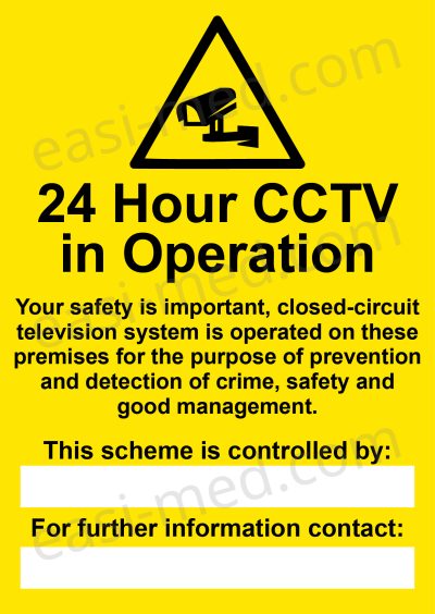 24 Hour CCTV in Operation GDPR Compliance Sign – A5, A4, A3 | Easi-Signs