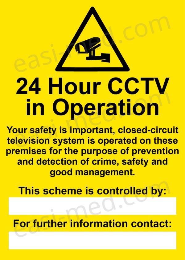 24 Hour CCTV in Operation GDPR Compliance Sign – A5, A4, A3 | Easi-Signs