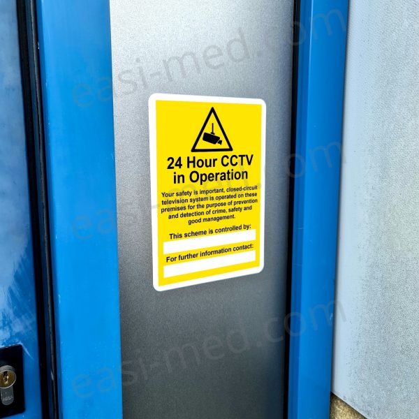 24 Hour CCTV in Operation Ceiling Mount Camera GDPR Compliance Sign – A5, A4, A3 | Easi-Signs