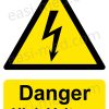 Danger High Voltage Sign – Electrical Safety Warning | A5, A4, A3 | Easi-Signs