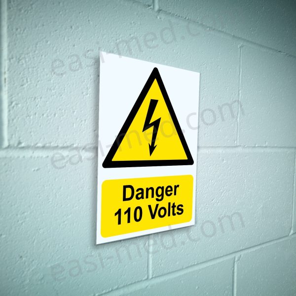 Danger 110 Volts Electrical Safety Sign | A5, A4, A3 | Easi-Signs
