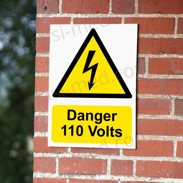 Danger 110 Volts Electrical Safety Sign | A5, A4, A3 | Easi-Signs