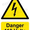 Danger 110 Volts Electrical Safety Sign | A5, A4, A3 | Easi-Signs