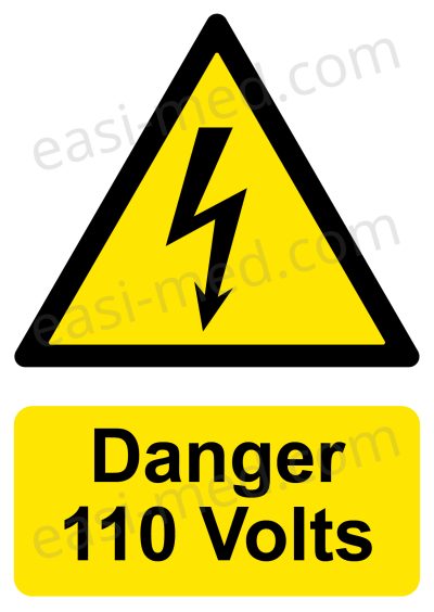 Danger 110 Volts Electrical Safety Sign | A5, A4, A3 | Easi-Signs