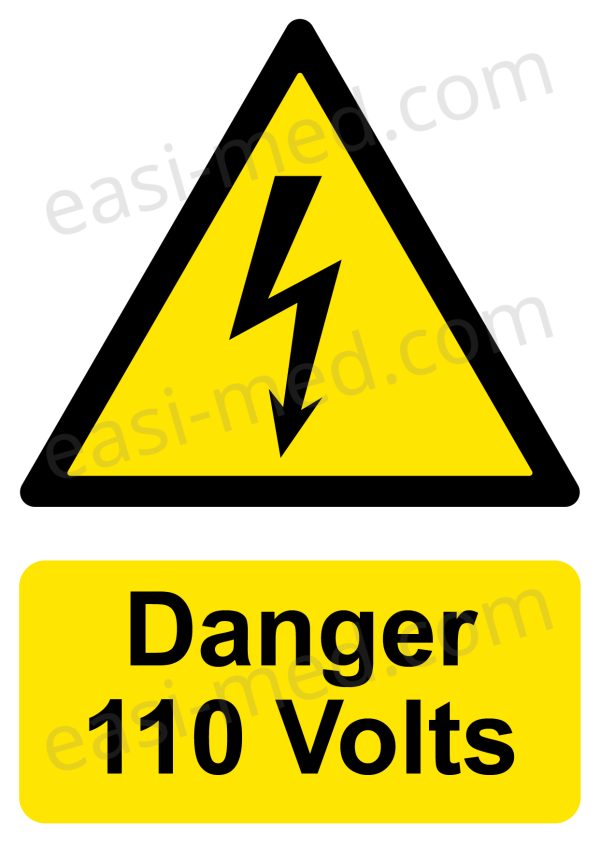 Danger 110 Volts Electrical Safety Sign | A5, A4, A3 | Easi-Signs