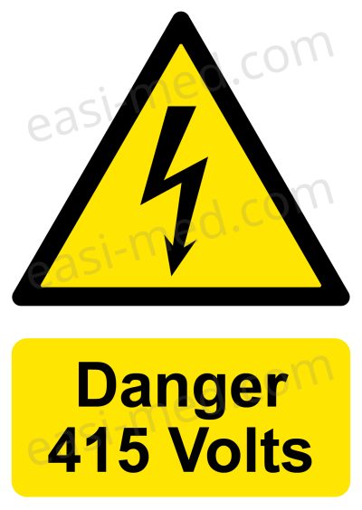 Danger 415 Volts Electrical Safety Sign | A5, A4, A3 | Easi-Signs