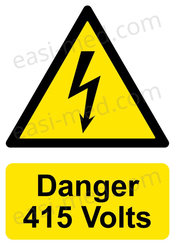 Danger 415 Volts Electrical Safety Sign | A5, A4, A3 | Easi-Signs