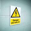 Danger 240 Volts AC Electrical Safety Sign | A5, A4, A3 | Easi-Signs
